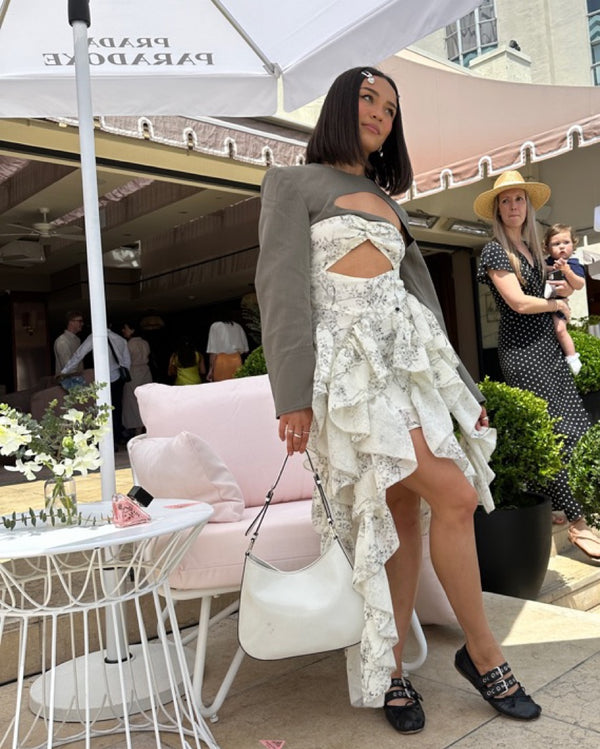 JNYLON STUDIOS - Floral Ruffle Strapless Dress