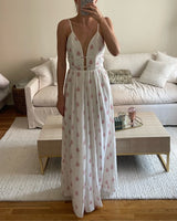 Sabo - White Pink Maxi Dress