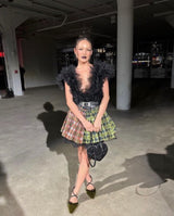 Chopova Lowena - Mini Plaid-Print Pleated Skirt