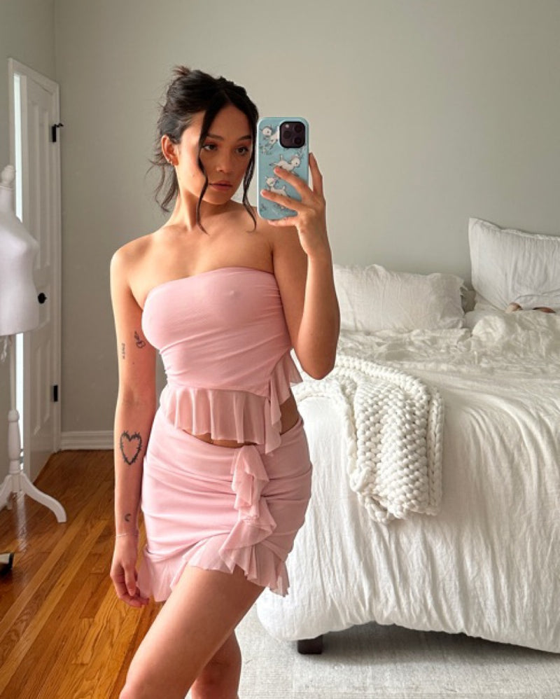 Glassons - Frilly Baby Pink Skirt Set