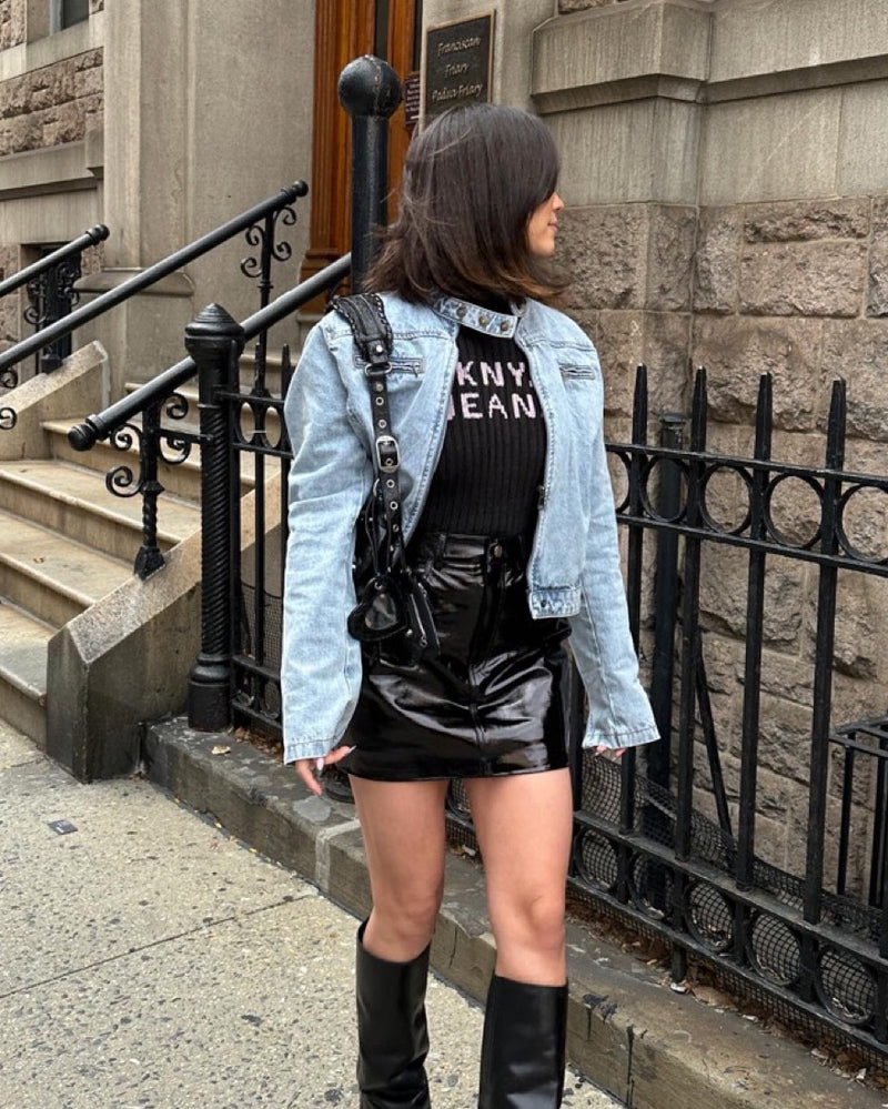 Lioness - BELLA MOTO JACKET DENIM BLUE
