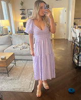 ASTR the Label - SONNET PUFF SLEEVE MIDI DRESS - PURPLE