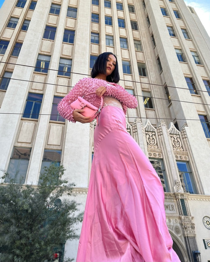 Cult Gaia - Pink Satin Maxi Skirt