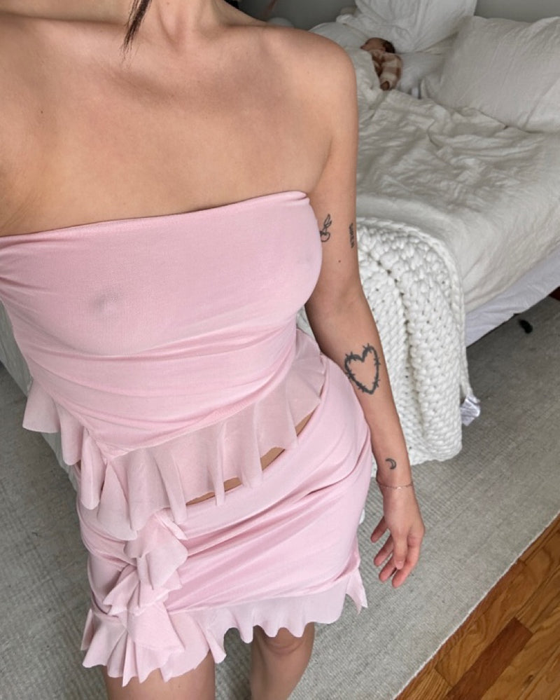 Glassons - Frilly Baby Pink Skirt Set