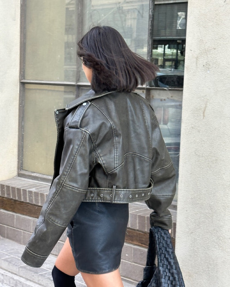 Zara - Distressed Leather Jacket