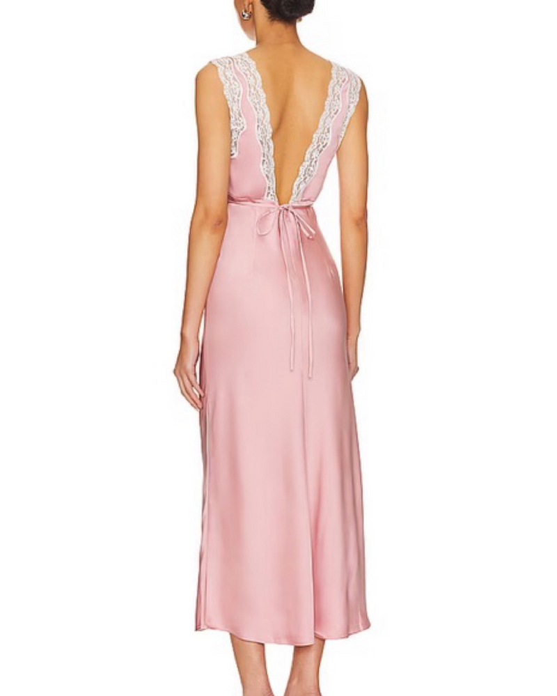Lovers and Friends - Jordan Midi Dress in Baby Pink