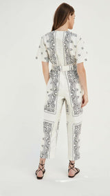 Tory Burch - Tory Burch Printed Poplin Jumpsuit