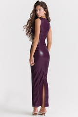 House of CB - SAHARA Marlot Vegan Leather Maxi Dress