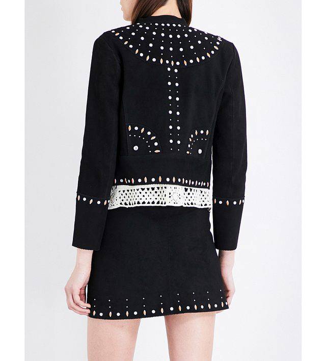 Sandro - Embellished Suede Jacket