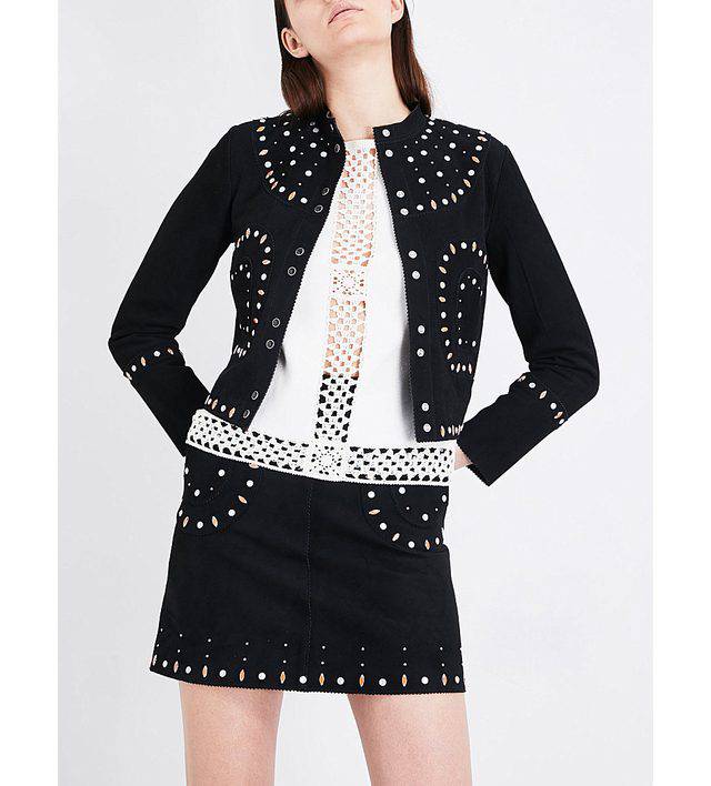Sandro - Embellished Suede Jacket