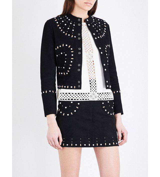 Sandro - Embellished Suede Jacket