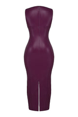 House of CB - SAHARA Marlot Vegan Leather Maxi Dress