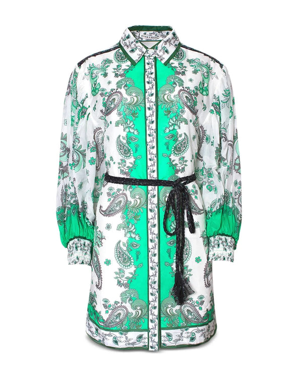 Alice + Olivia - Oralia Printed Belted Dress