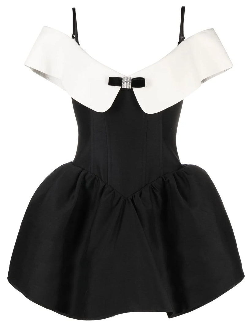 SHUSHU/TONG - Black Off-The-Shoulder Minidress