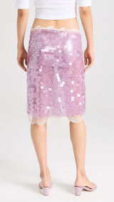 Helena Lace Trimmed Sequined Skirt