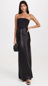 STAUD - Strapless Draped Satin Gown