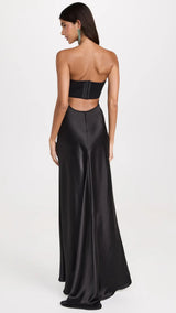 STAUD - Strapless Draped Satin Gown