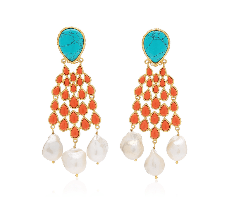 VALERE - Euphoria 24K Gold-Plated Multi-Stone Earrings