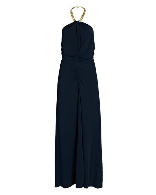 Veronica Beard - Women's Blue Reze Chain-link Halter Dress