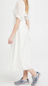 WAYF - Smocked Midi Dress in Ivory