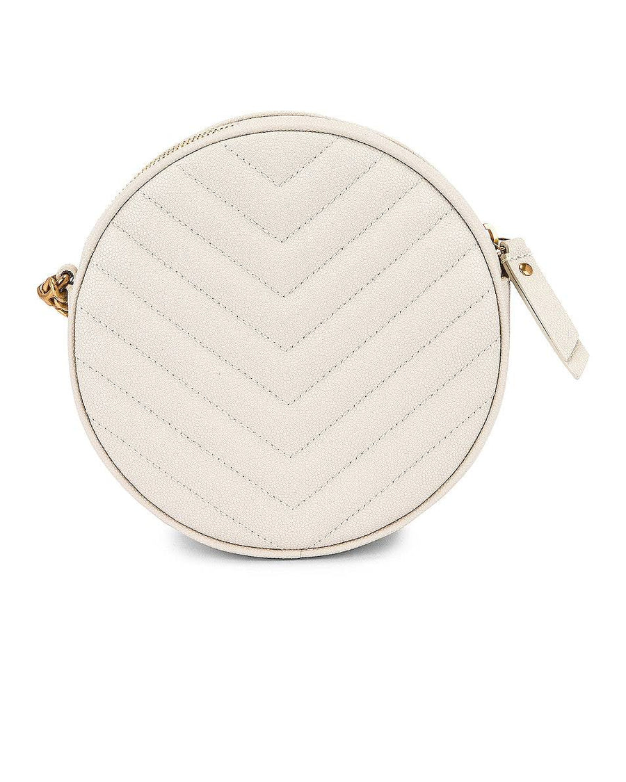 Ysl white round bag online