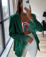 Zara - Green Feather Blazer