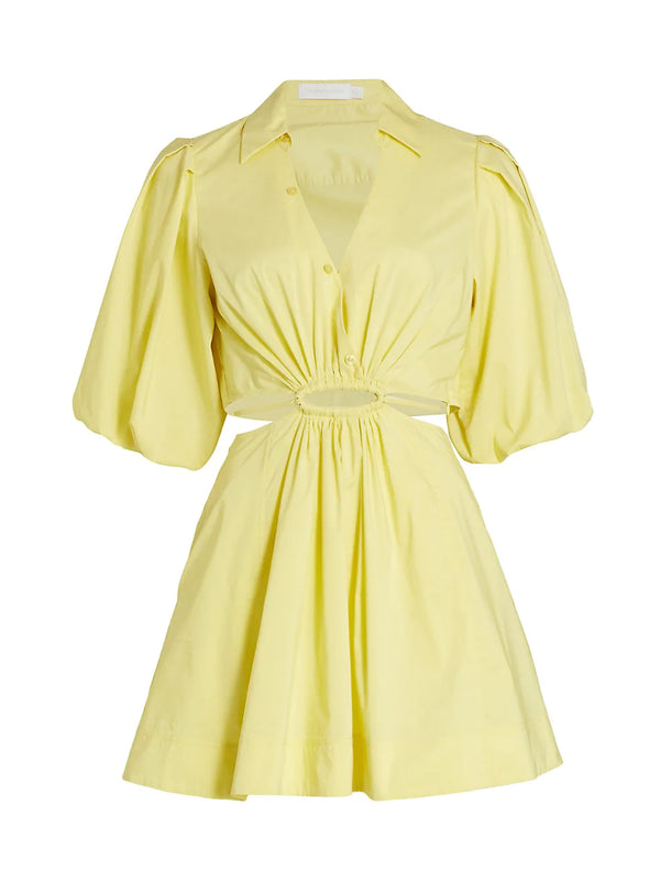 Jonathan Simkhai -Aulora Cut-Out Spread Collar Minidress