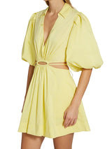 Jonathan Simkhai -Aulora Cut-Out Spread Collar Minidress