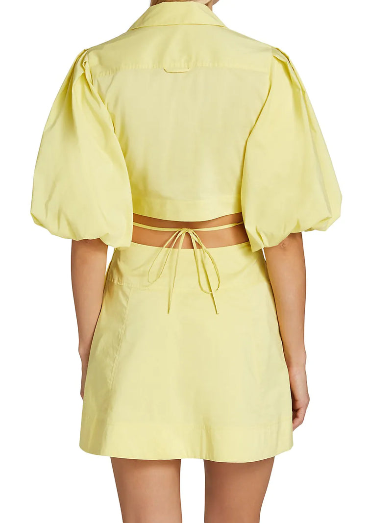 Jonathan Simkhai -Aulora Cut-Out Spread Collar Minidress