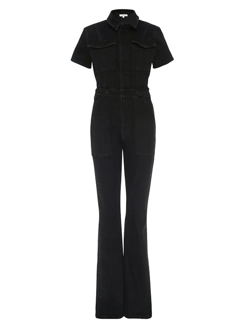 Good American -Fit For Success Bootcut Denim Jumpsuit