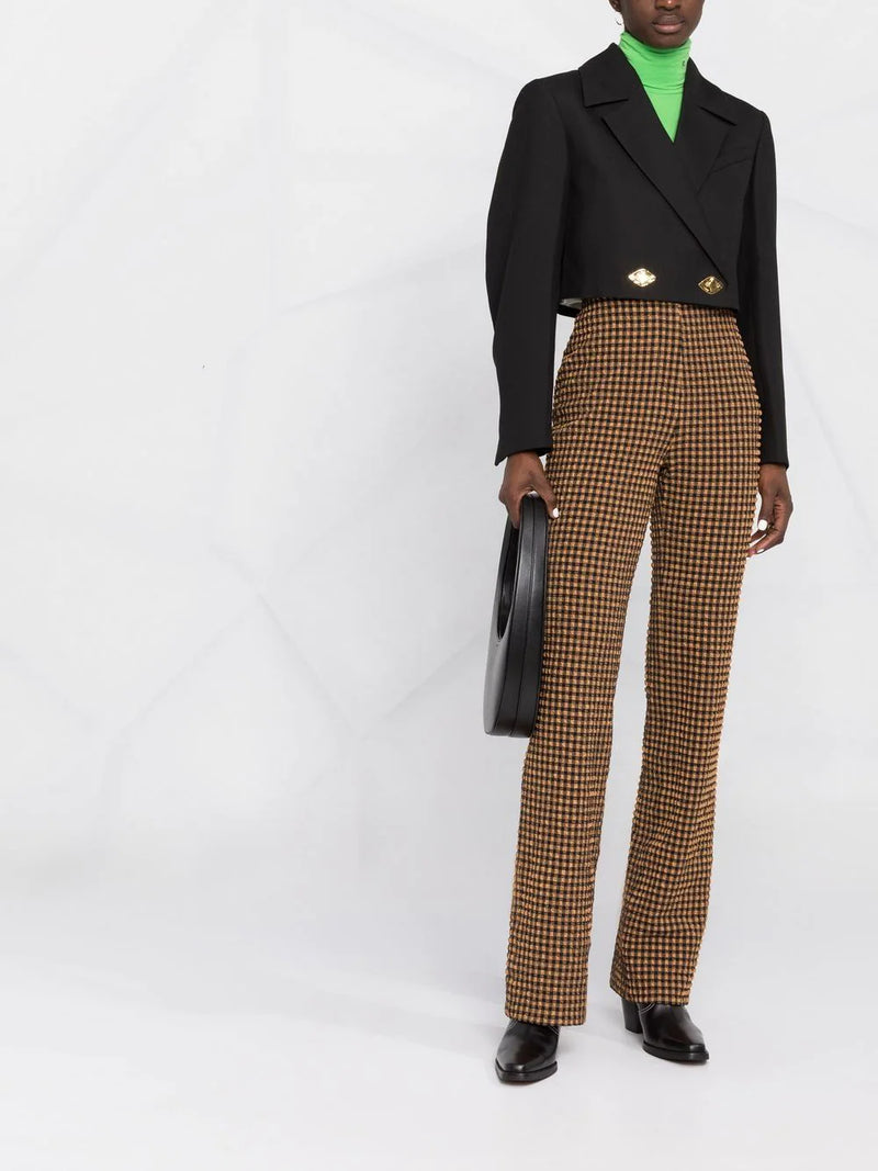 Ganni -Double-breasted cropped jacket