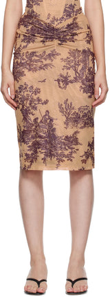 Miaou -Beige Preston Midi Skirt
