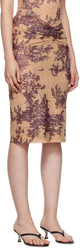 Miaou -Beige Preston Midi Skirt