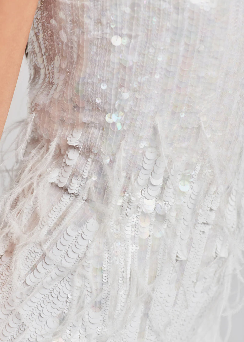 Retrofete -Anastasia Sequin Feather Dress
