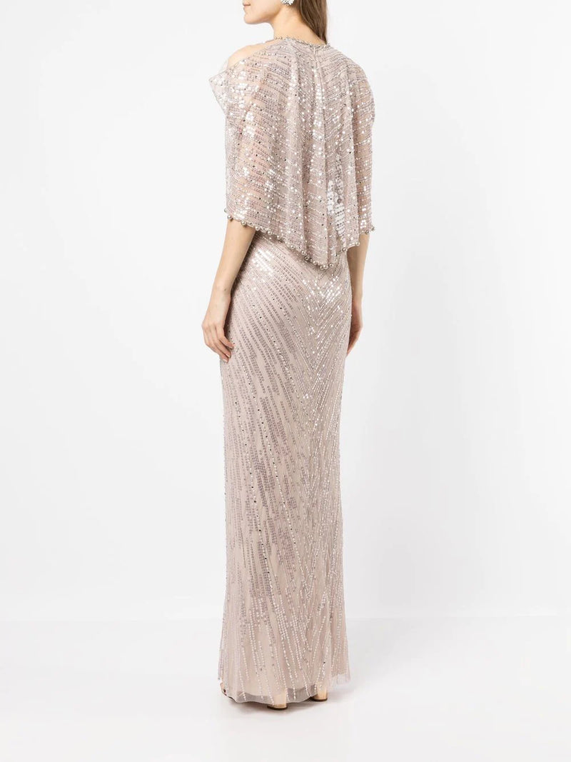 Jenny Packham -Beaded-Sequin Embellished Gown