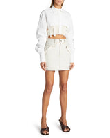 Jacquemus -Cinta Deconstructed Open-Back Crop Shirt
