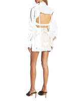 Jacquemus -Cinta Deconstructed Open-Back Crop Shirt