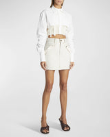 Jacquemus -Cinta Deconstructed Open-Back Crop Shirt