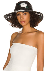 Black and White Fleur Visor - joinleora