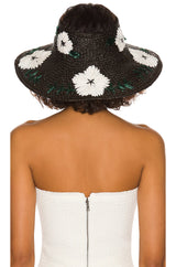Black and White Fleur Visor - joinleora