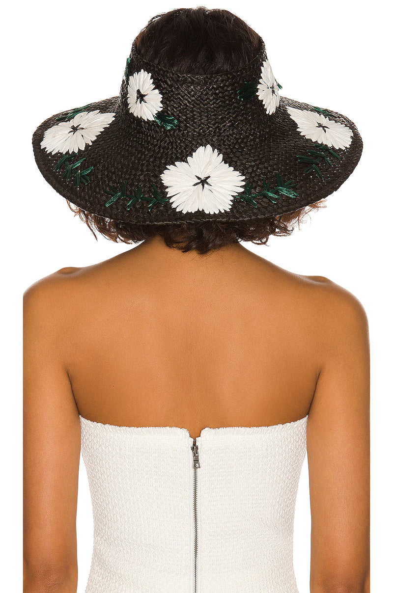 Black and White Fleur Visor - joinleora