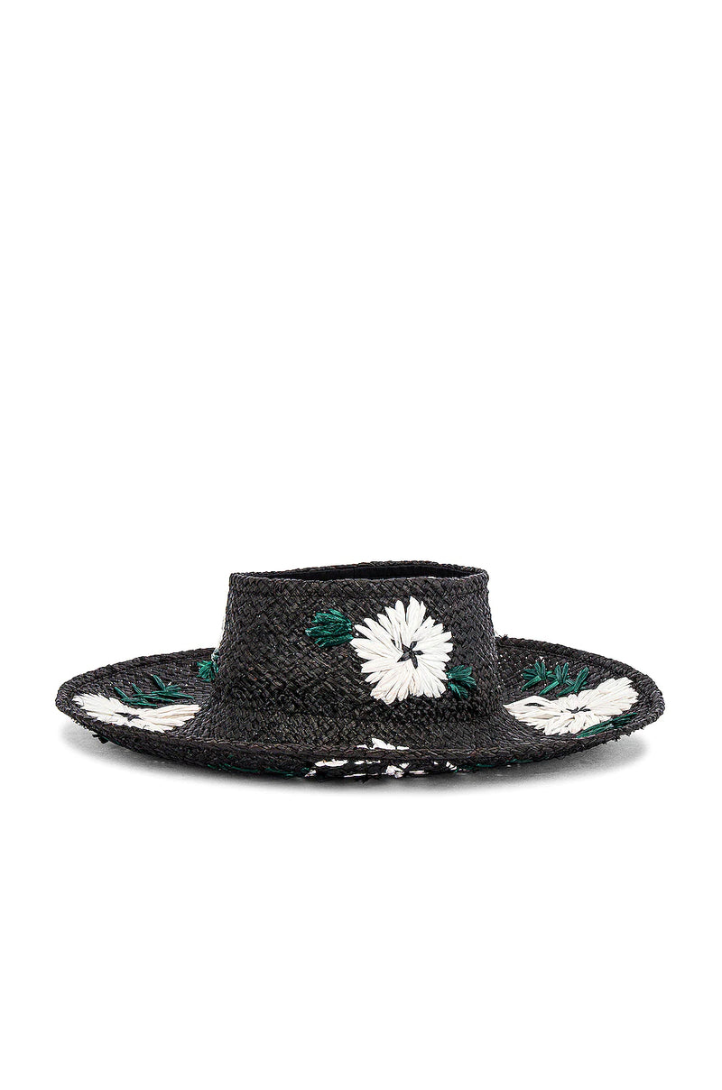 Black and White Fleur Visor - joinleora