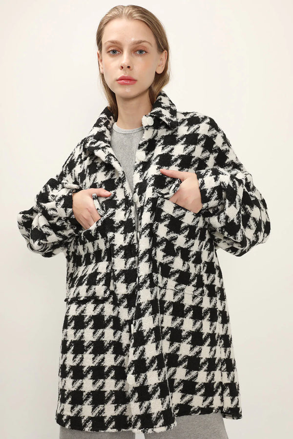 Storets -Hannah Houndstooth Shirt Jacket