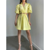 Jonathan Simkhai -Aulora Cut-Out Spread Collar Minidress