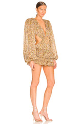 Bronx and Banco -Lila Mini Dress in Yellow/Brown