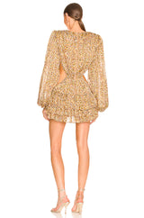 Bronx and Banco -Lila Mini Dress in Yellow/Brown