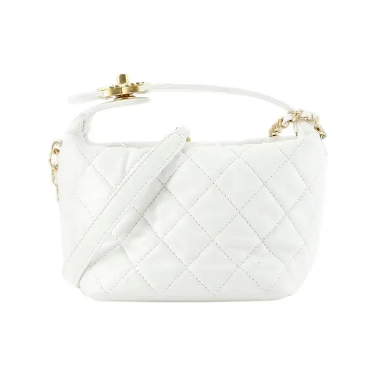 Chanel Quilted Leather Perfect Meeting Hobo Bag White Lambskin ref.798141 -  Joli Closet