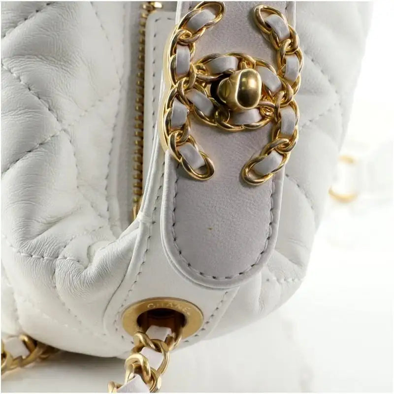 white quilted chanel bag