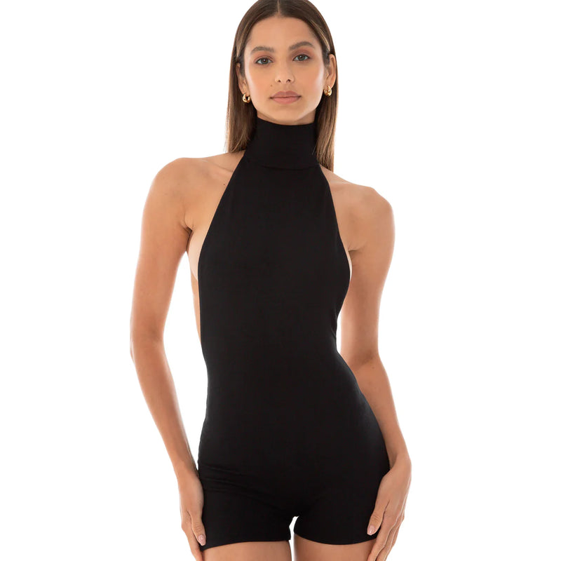 Are You Am I -Raili Romper in Black