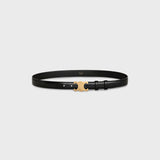 Celine -Medium Triomphe Belt in Smooth Calfskin Black